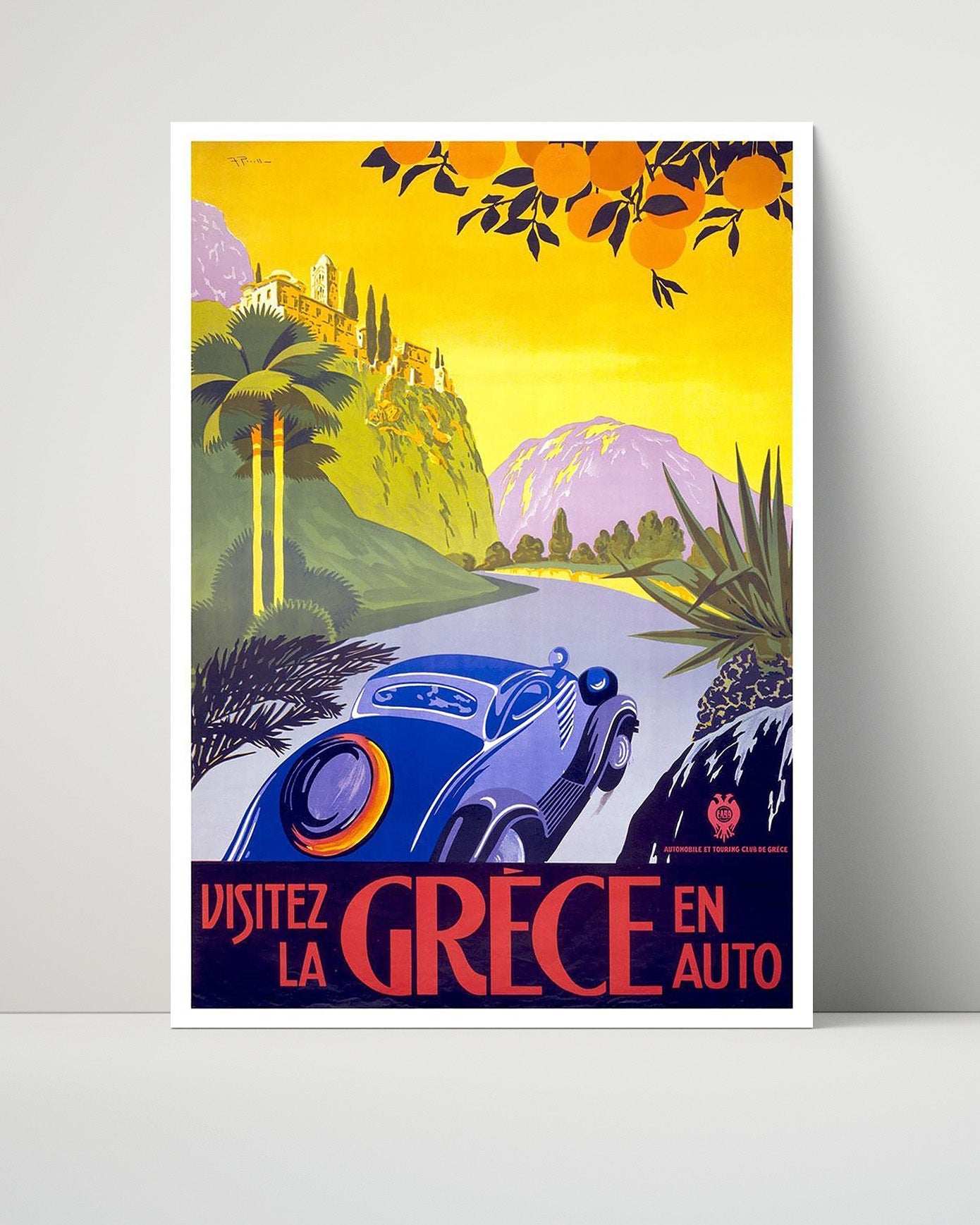 Classic Travel Poster - Greece - By Car