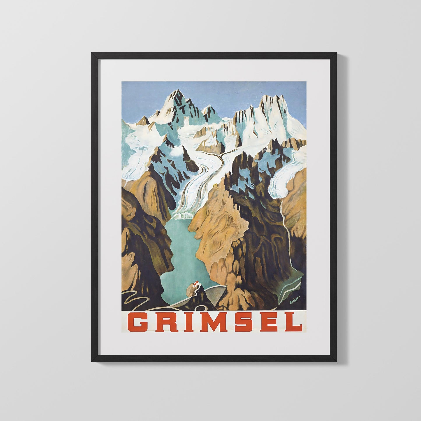 Classic Travel Poster - Grimsel - Swiss Alps Glacier