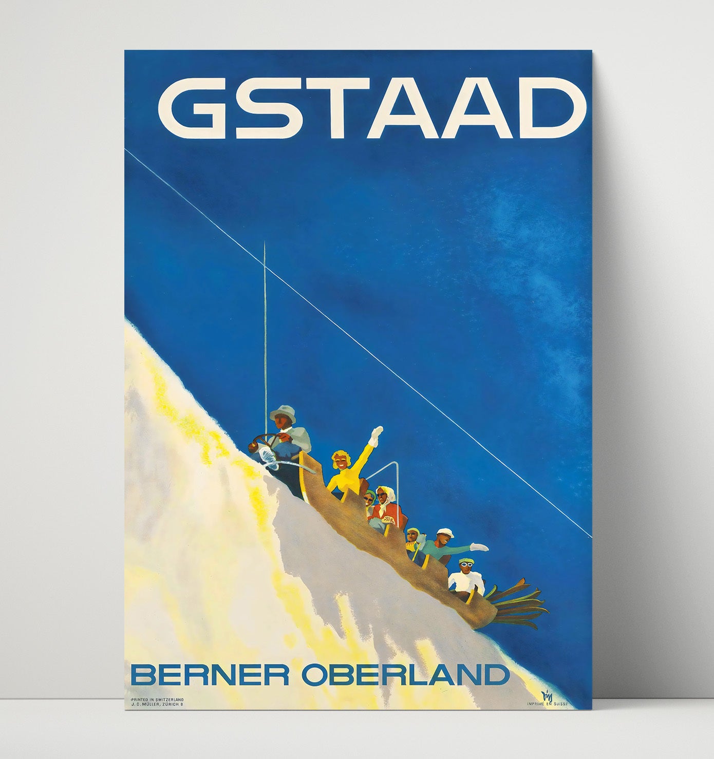 Gstaad Berner Oberland Vintage Travel Print 16x20 Unframed Print travel wall art print