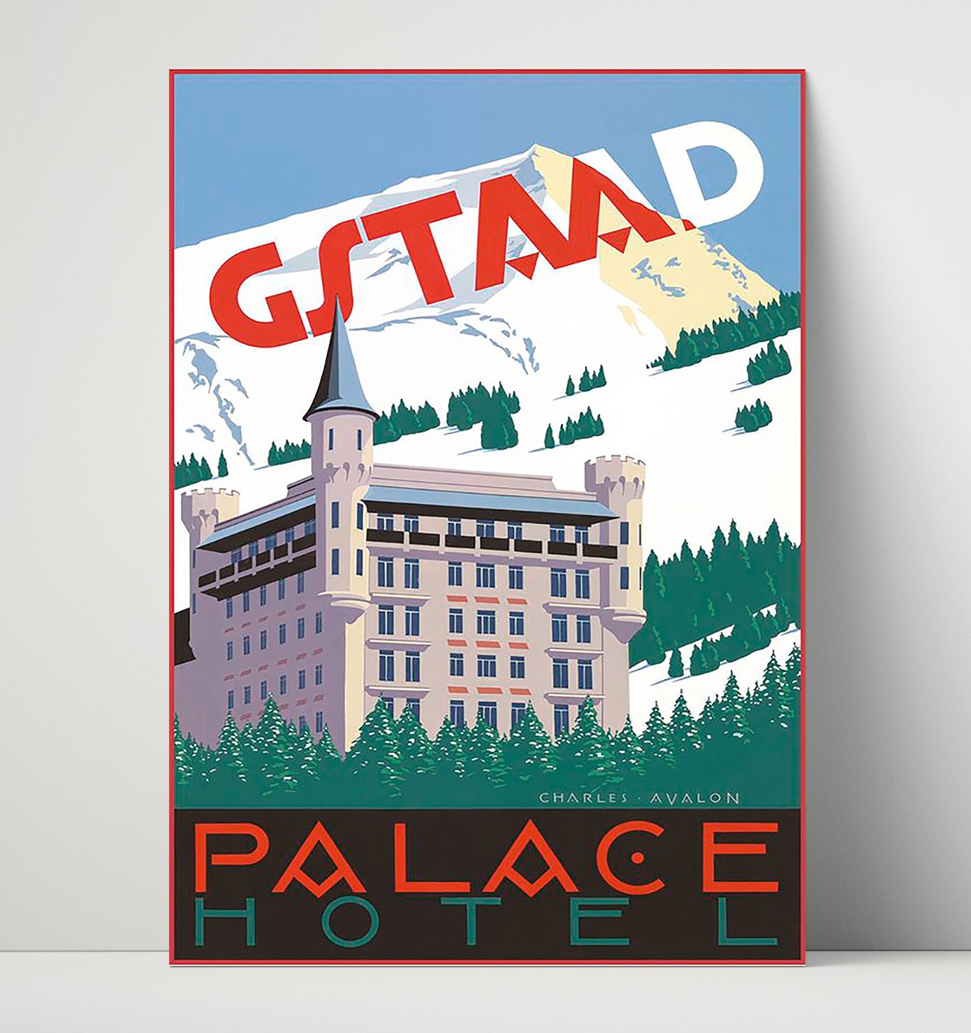 Gstaad Palace Hotel Vintage Travel Print 16x20 Unframed Print travel wall art print