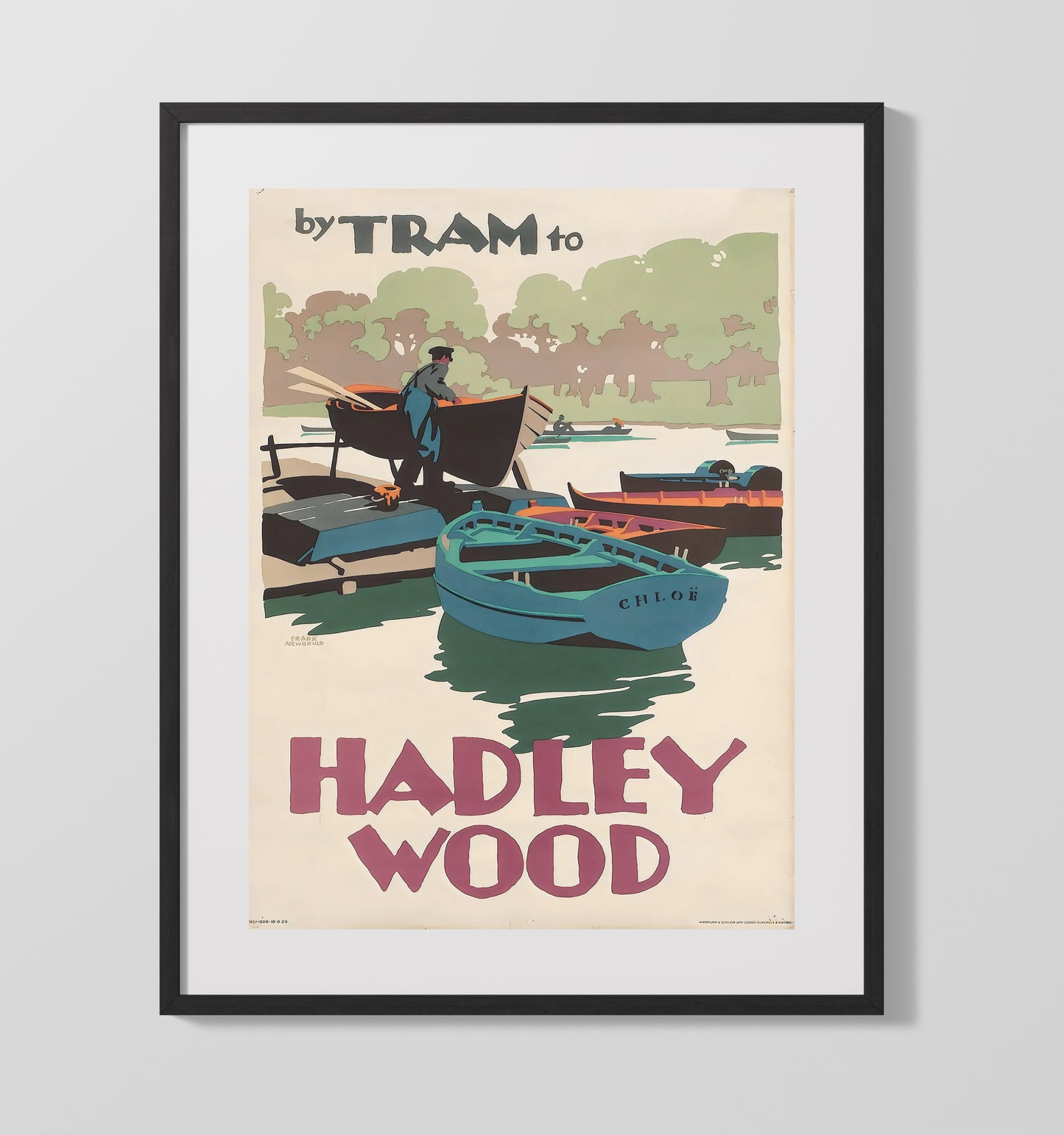 Hadley Wood Tram Route Vintage Travel Print 16x20 Gallery Frame travel wall art print