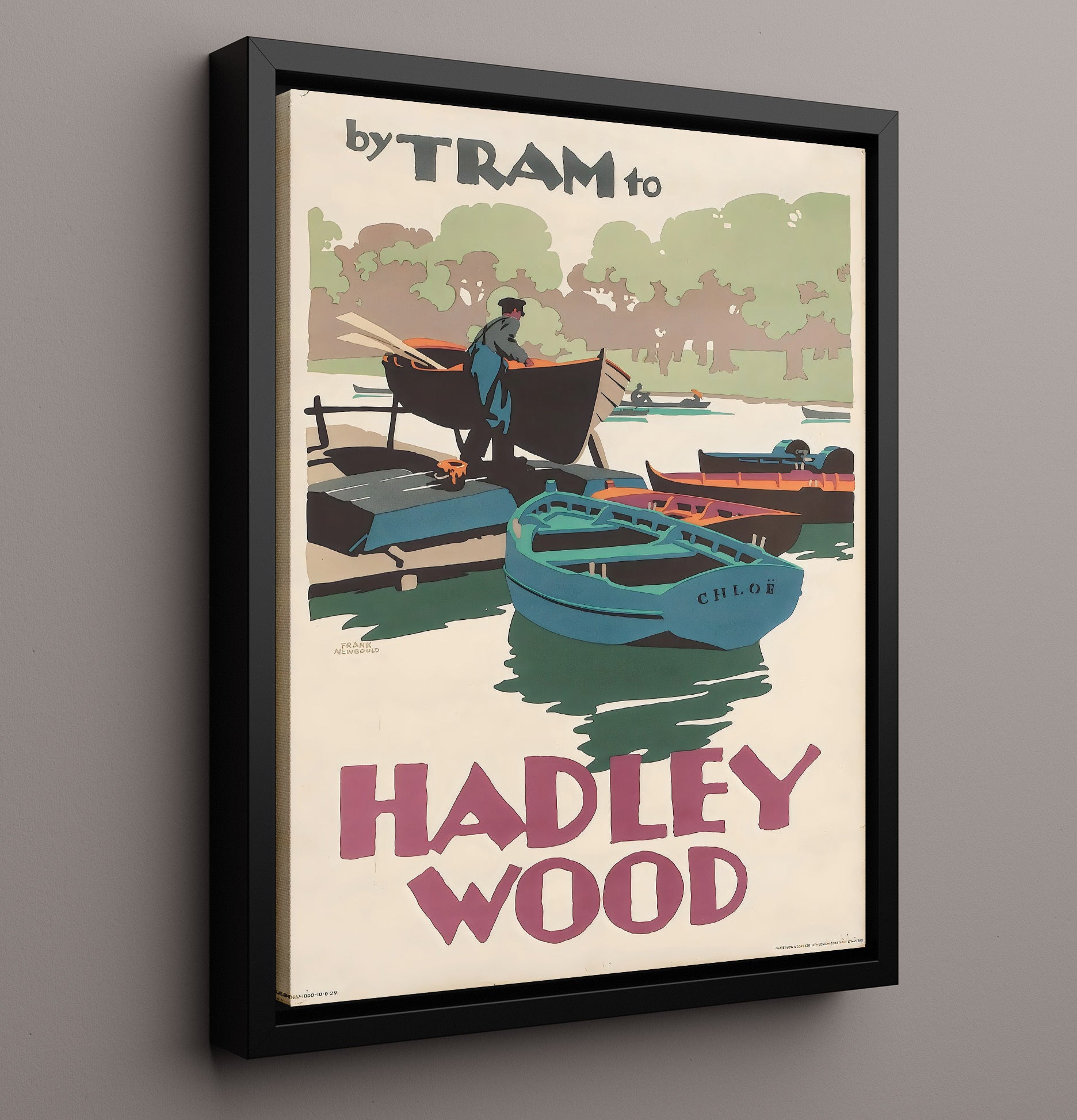 Hadley Wood Tram Route Vintage Travel Print 16x20 Framed Canvas travel wall art print