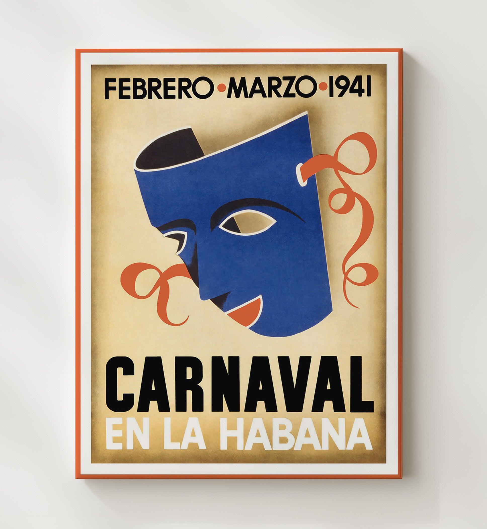 Havana Carnaval 1941 Vintage Travel Print 20x24 Canvas travel wall art print
