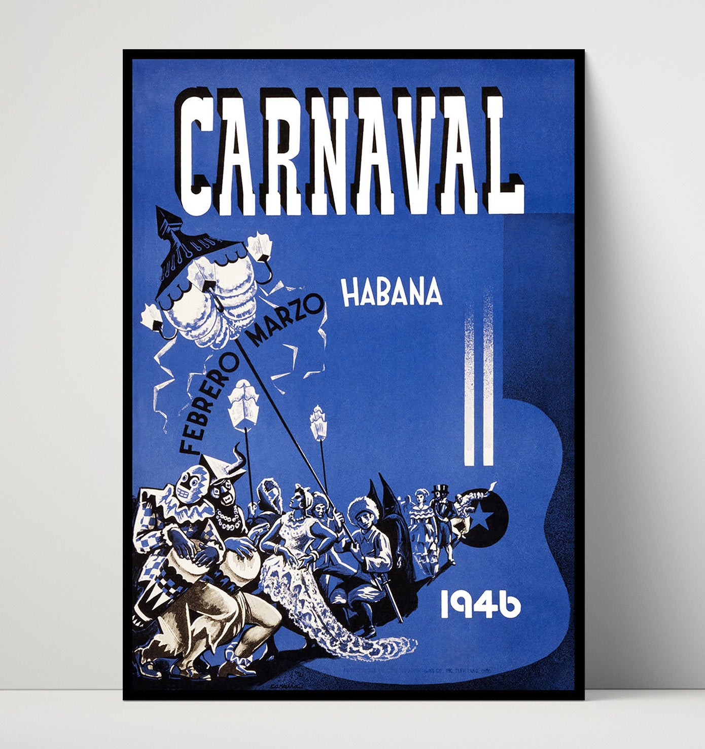 Havana Carnaval 1946 Vintage Travel Print 16x20 Unframed Print travel wall art print