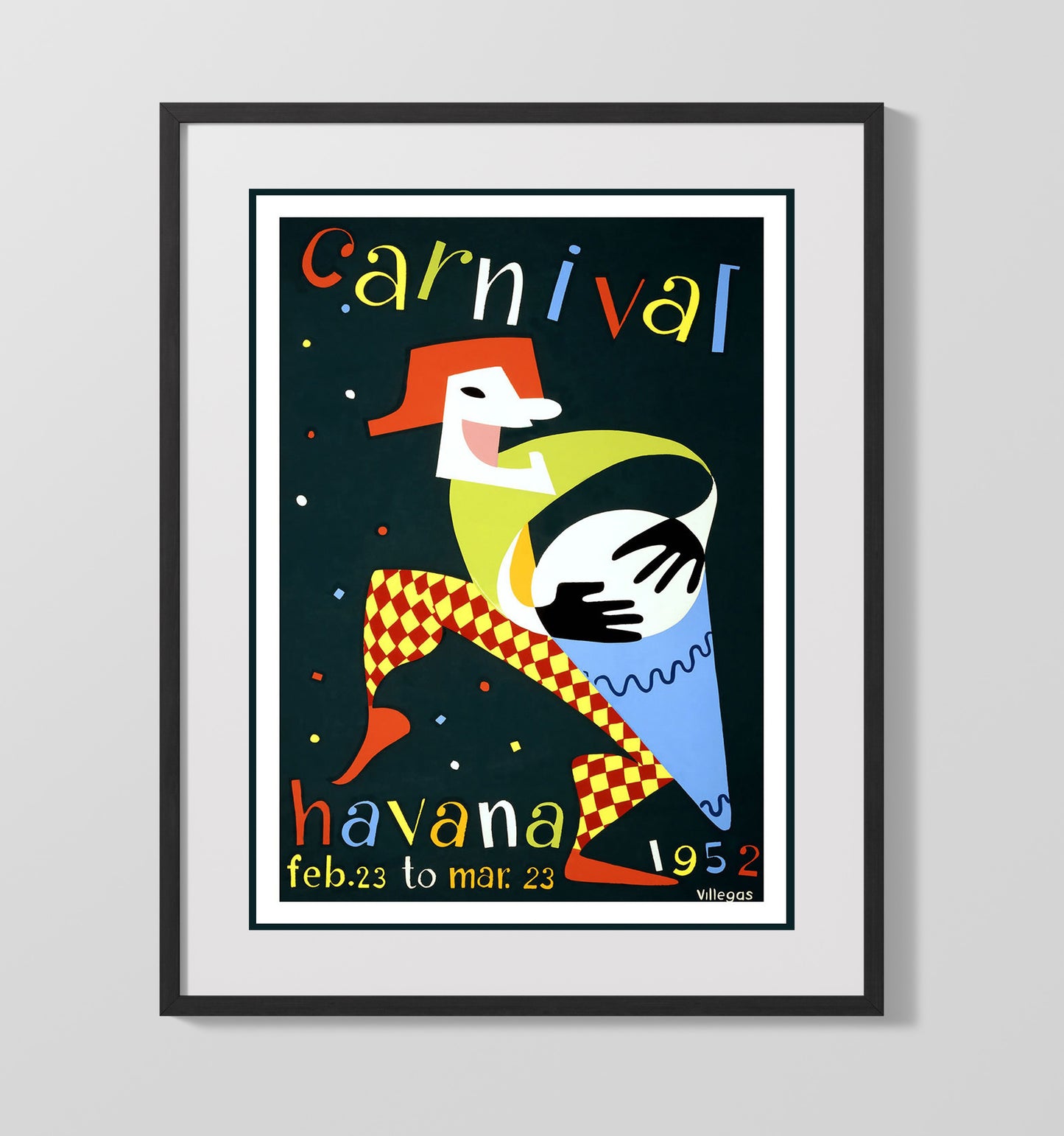 Havana Carnaval 1952 Vintage Travel Print 16x20 Gallery Frame travel wall art print