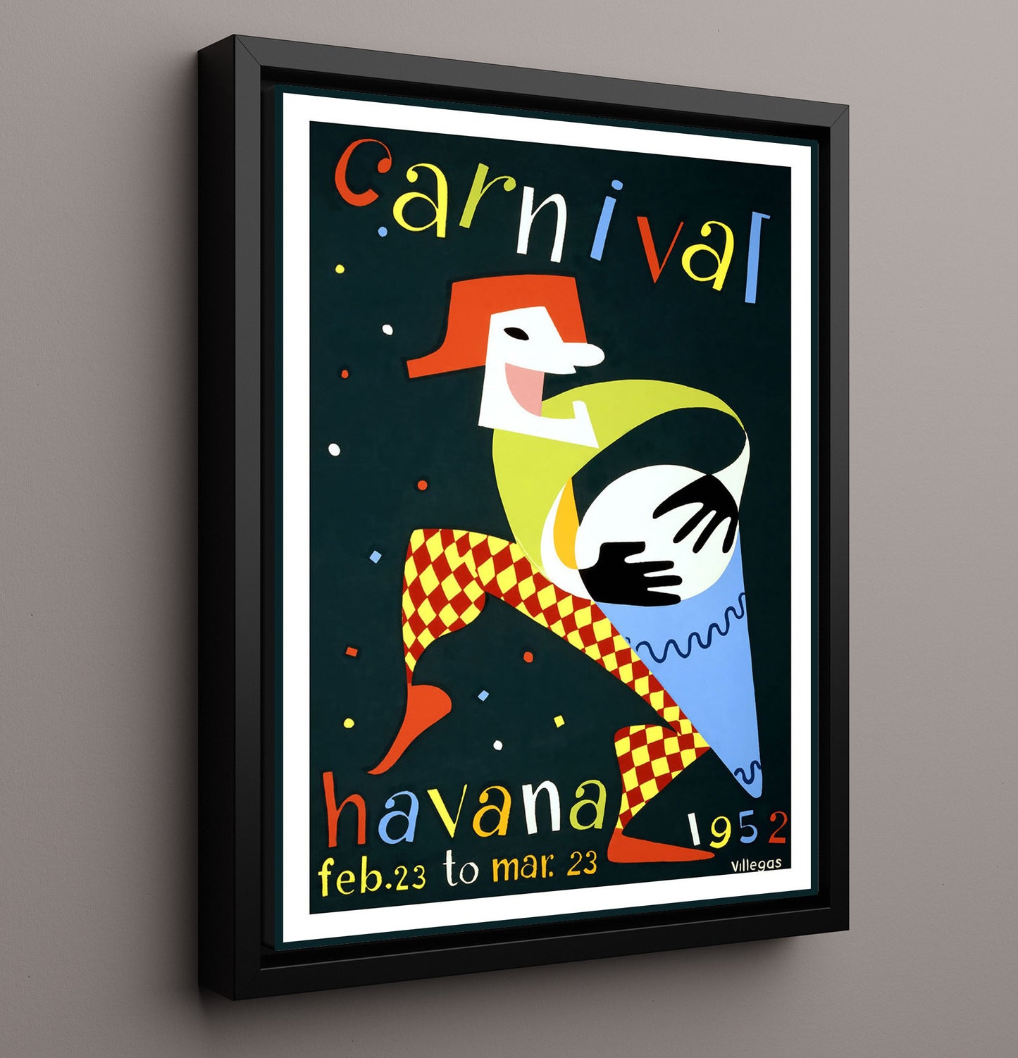 Havana Carnaval 1952 Vintage Travel Print 16x20 Framed Canvas travel wall art print