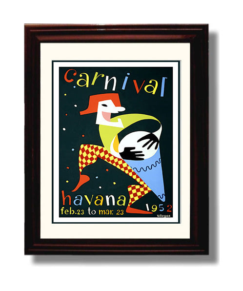 Havana Carnaval 1952 travel poster wall art 8x10 Canvas