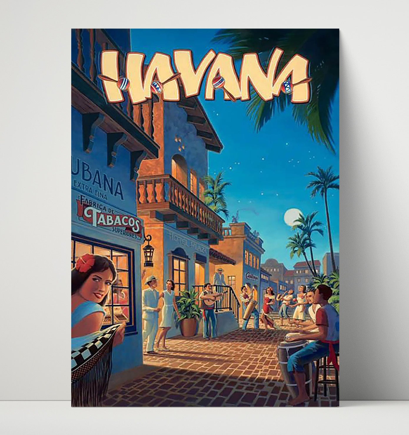 Havana Cuba Nightlife Vintage Travel Print 16x20 Unframed Print travel wall art print