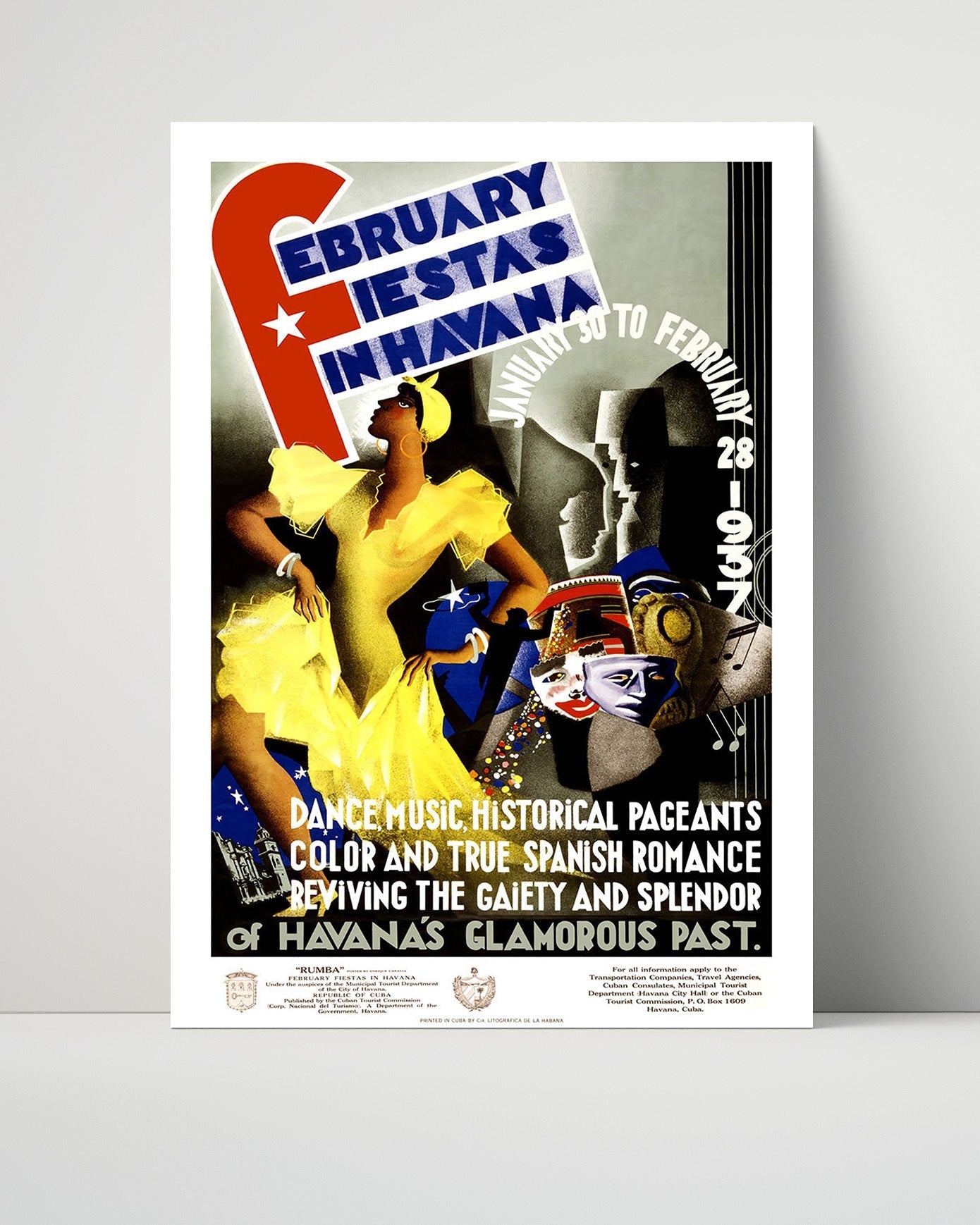 Classic Travel Unframed Poster -  Havana - Fiestas 1937