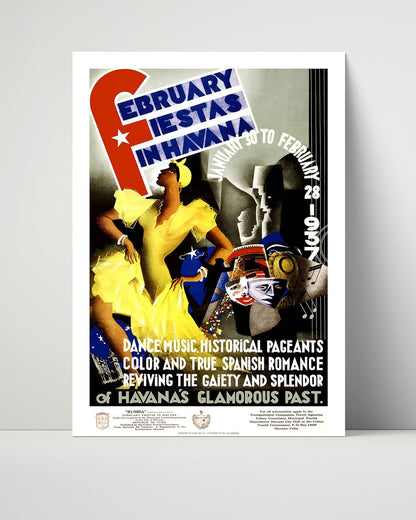 Classic Travel Unframed Poster -  Havana - Fiestas 1937