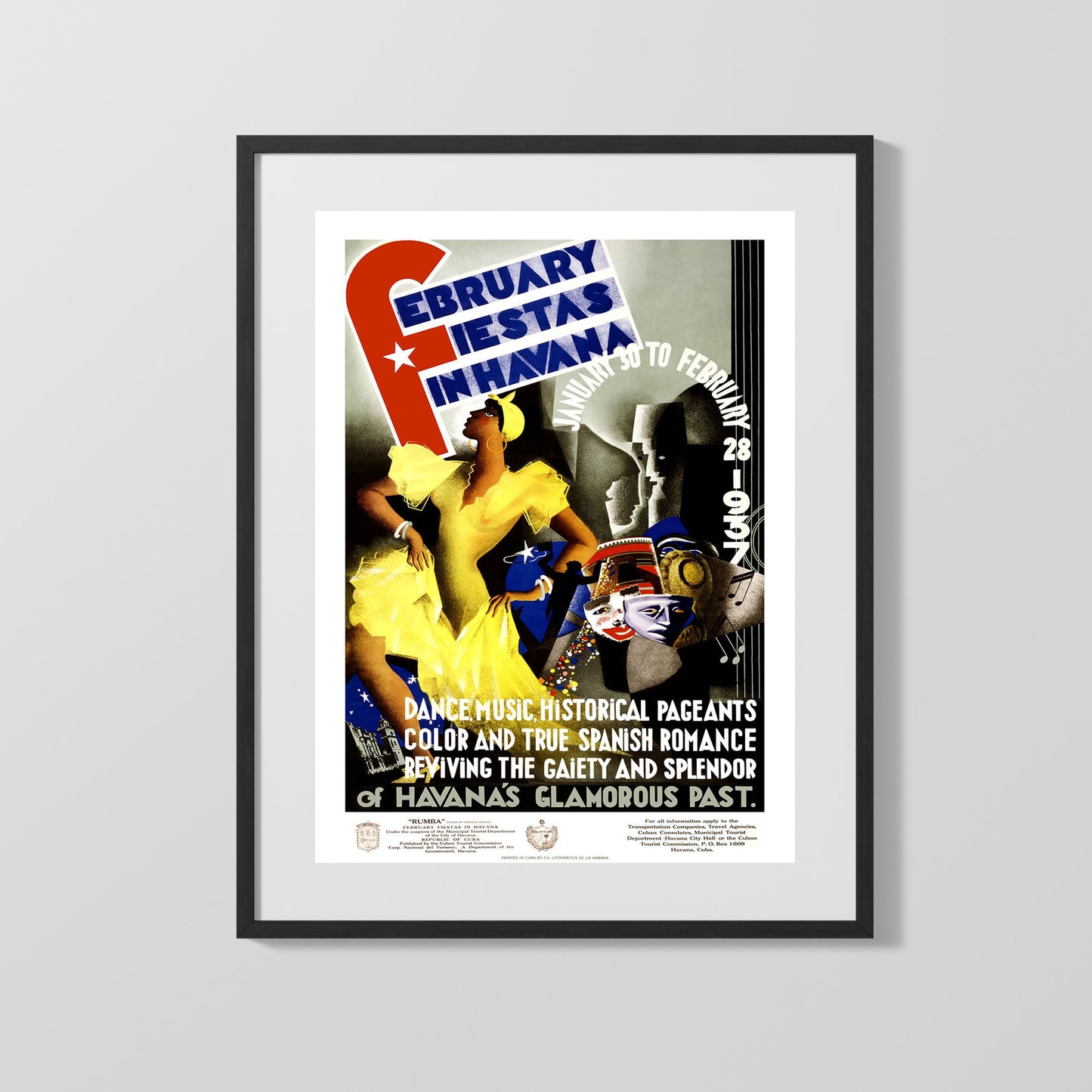 Classic Travel Poster - Havana - Fiestas 1937