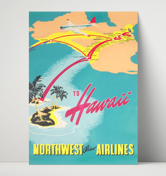 Hawaii Northwest Orient Airlines - Travel - 16x20 Unframed Print