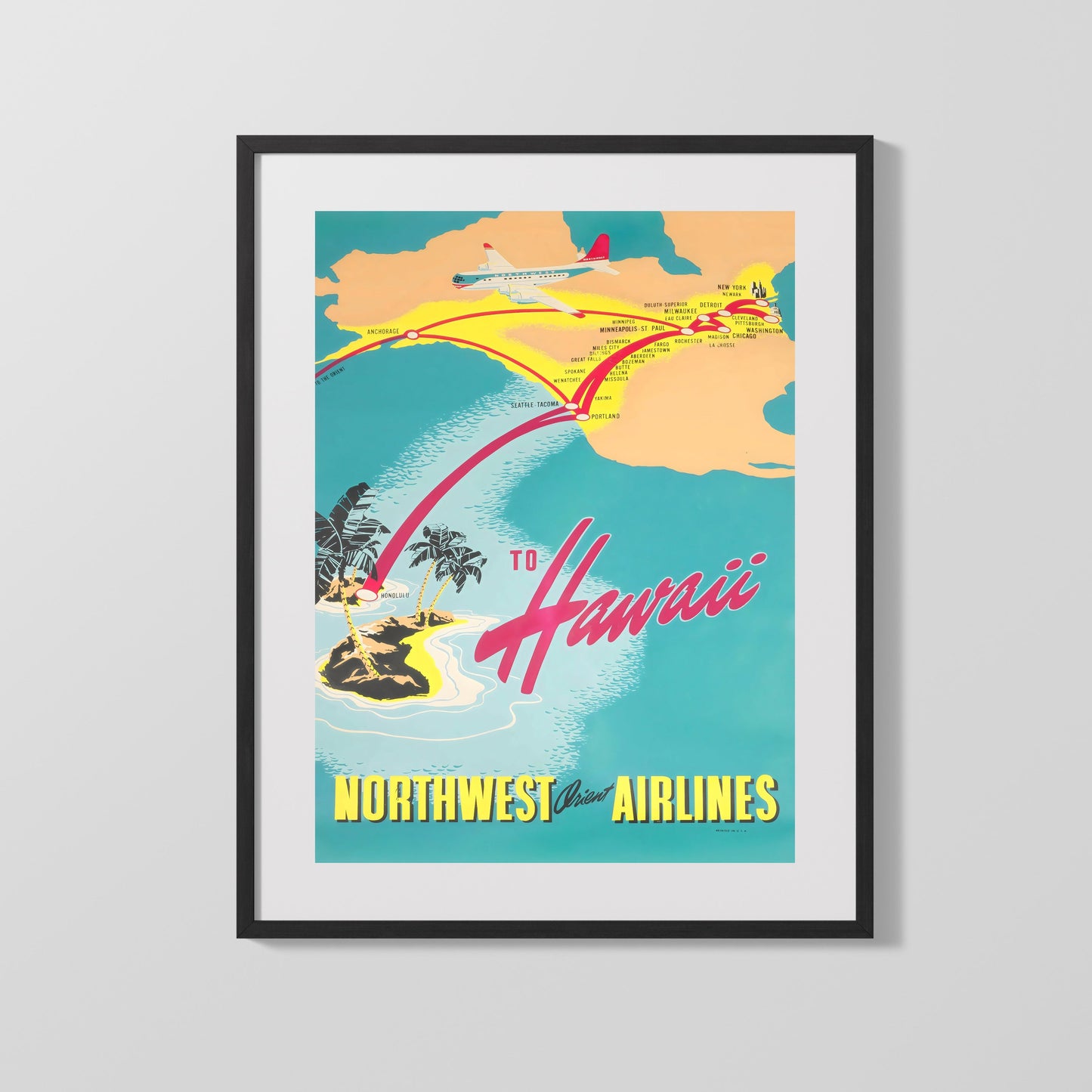 Classic Travel Poster - Hawaii - Northwest Orient Airlines