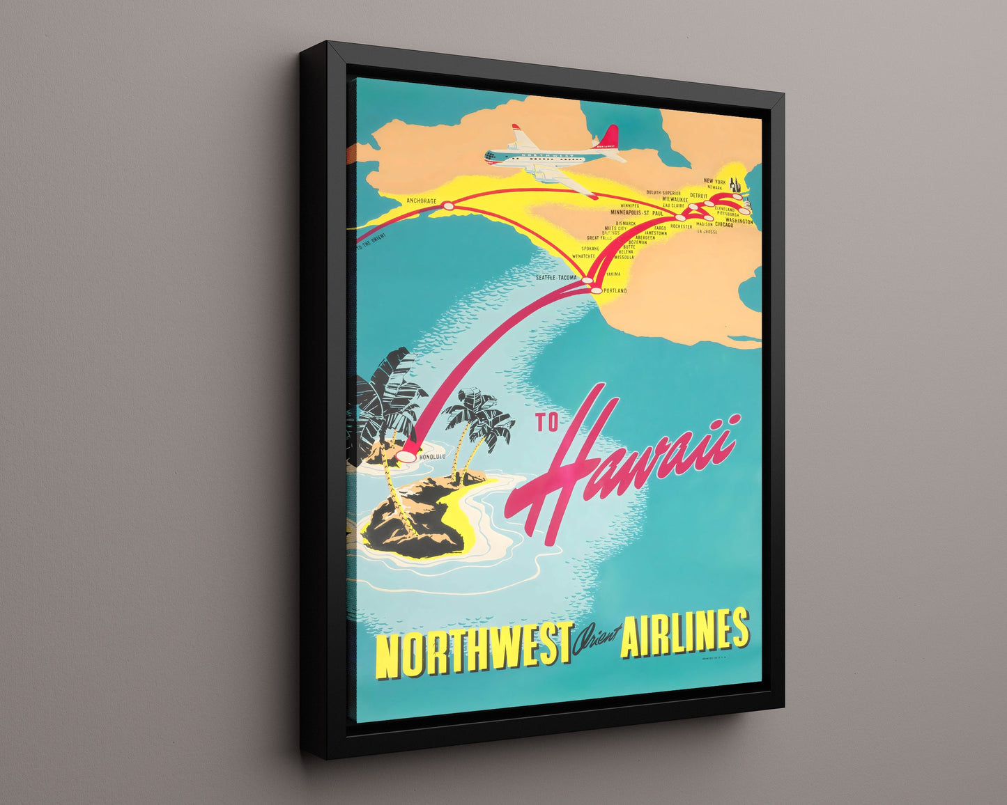 Classic Travel Poster - Hawaii - Northwest Orient Airlines