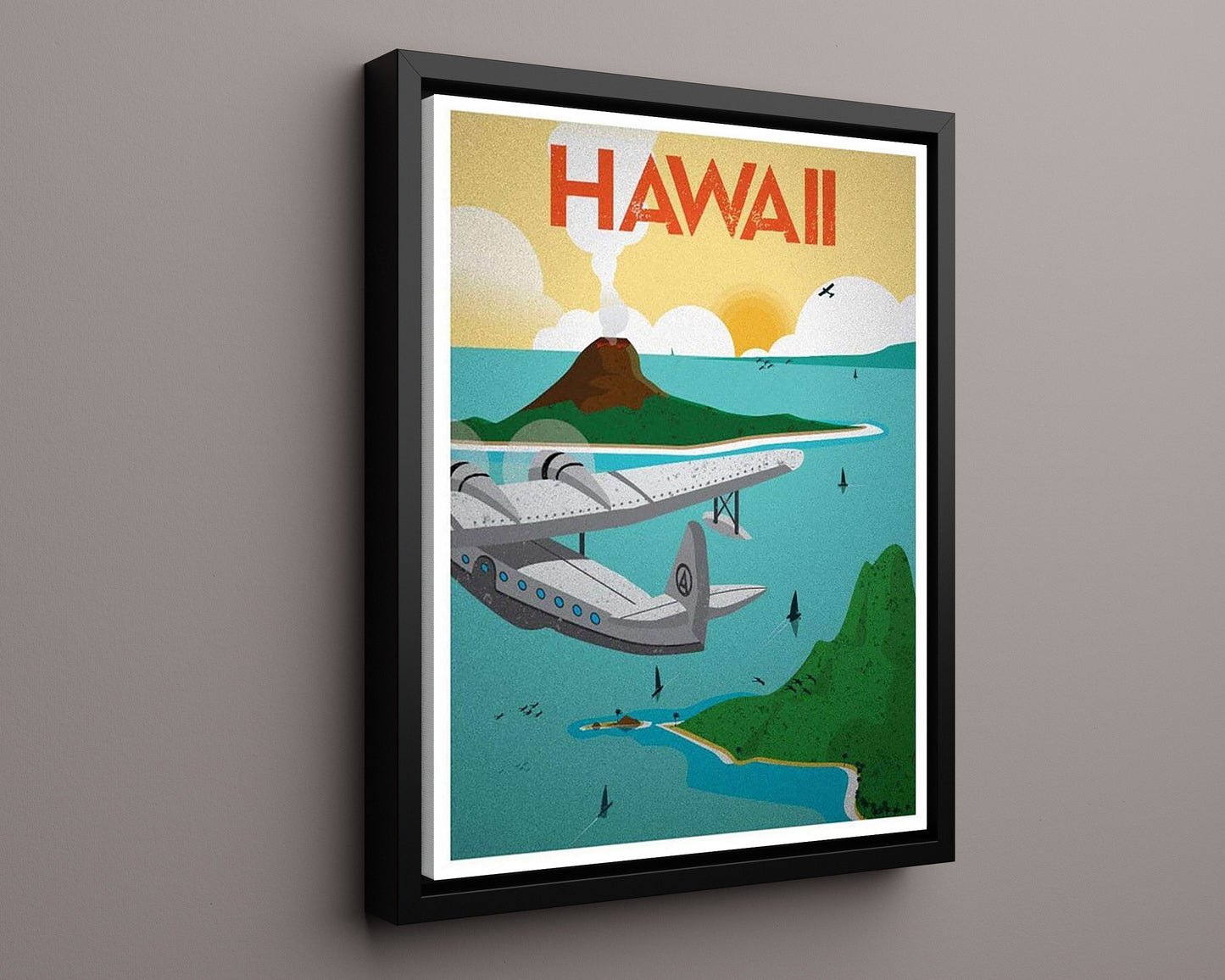 Classic Travel Poster - Hawaii - Seaplane