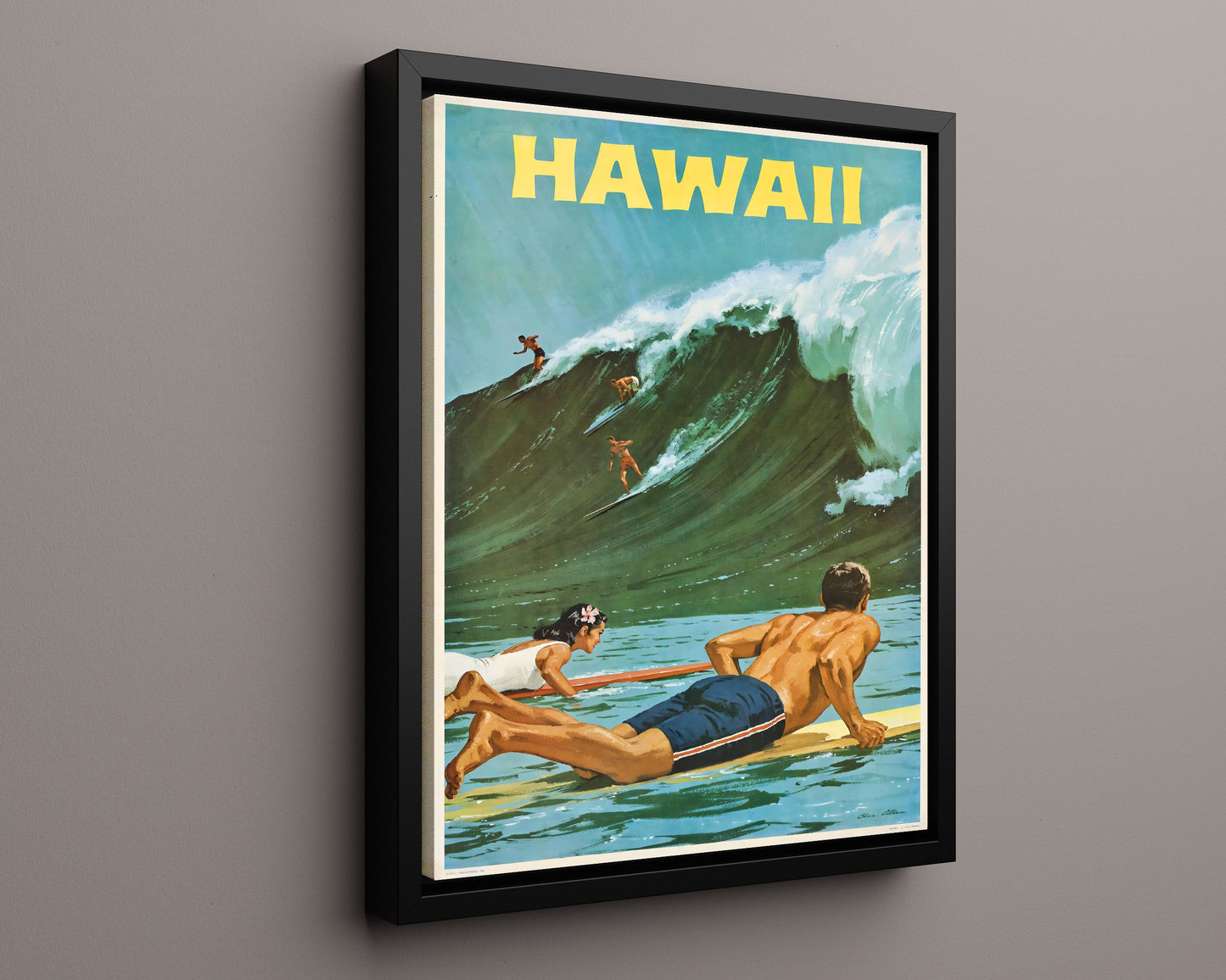 Classic Travel Poster - Hawaii - Surfing