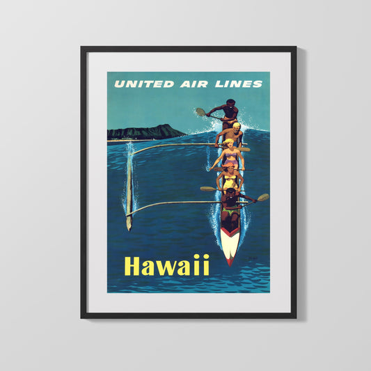 Classic Travel Poster - Hawaii - United Airlines