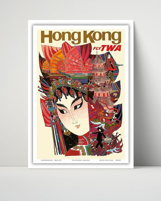 Classic Travel Unframed Poster -  Hong Kong - Fly TWA