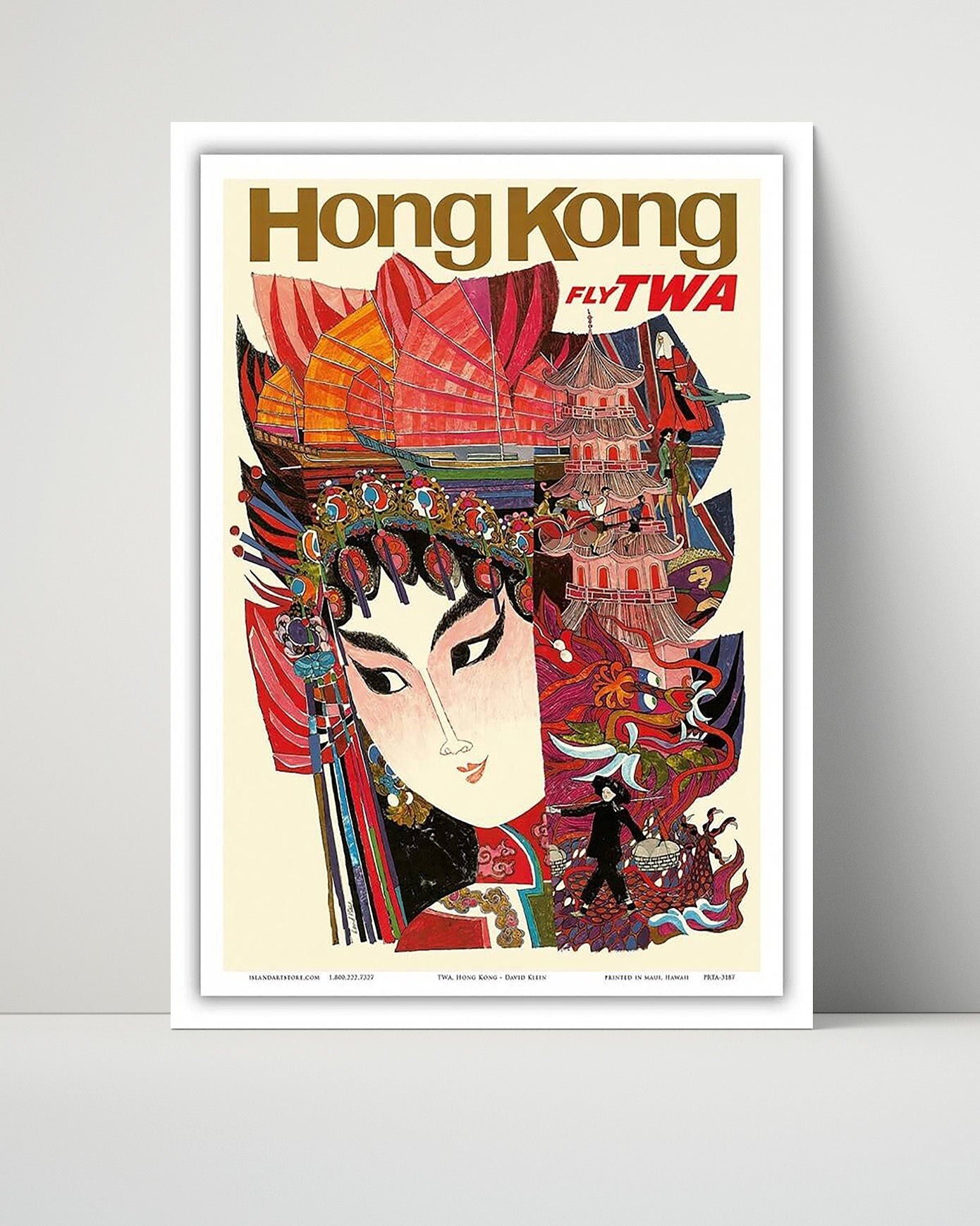 Classic Travel Poster - Hong Kong - Fly TWA