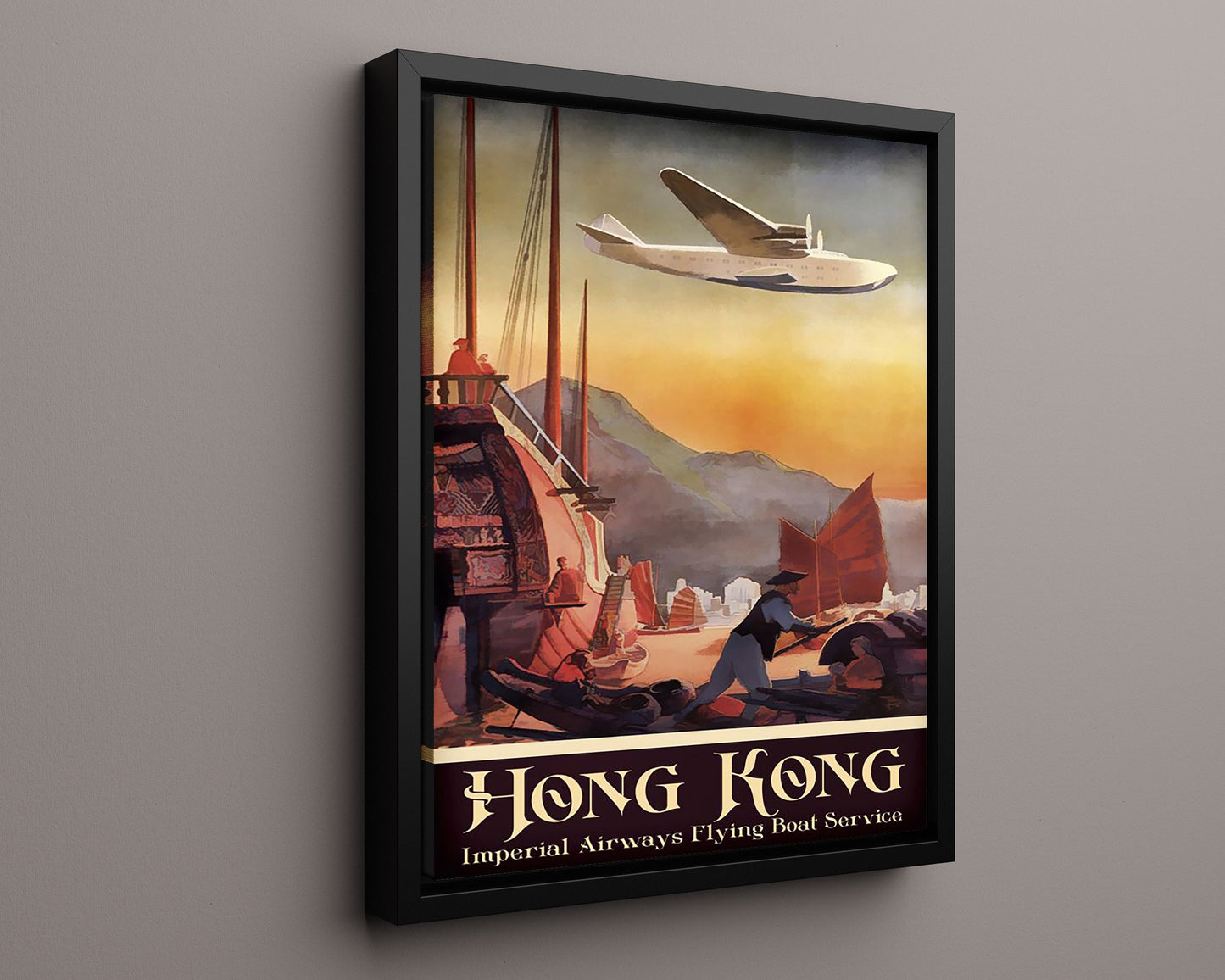 Classic Travel Poster - Hong Kong - Imperial Airways Flying Boat