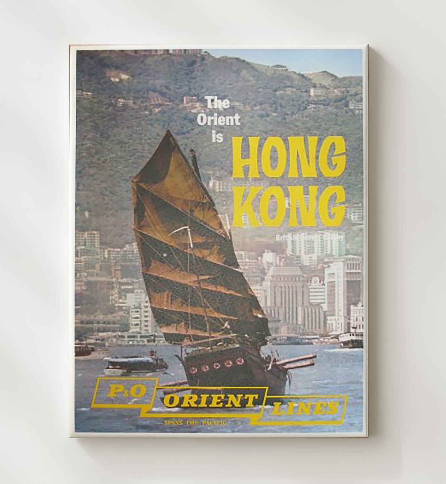 Hong Kong Orient Lines Vintage Travel Print 20x24 Canvas travel wall art print