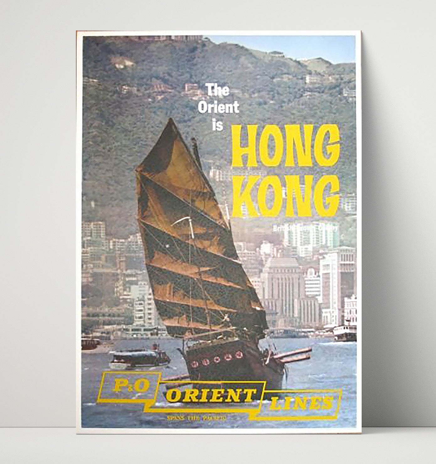 Hong Kong Orient Lines Vintage Travel Print 16x20 Unframed Print travel wall art print