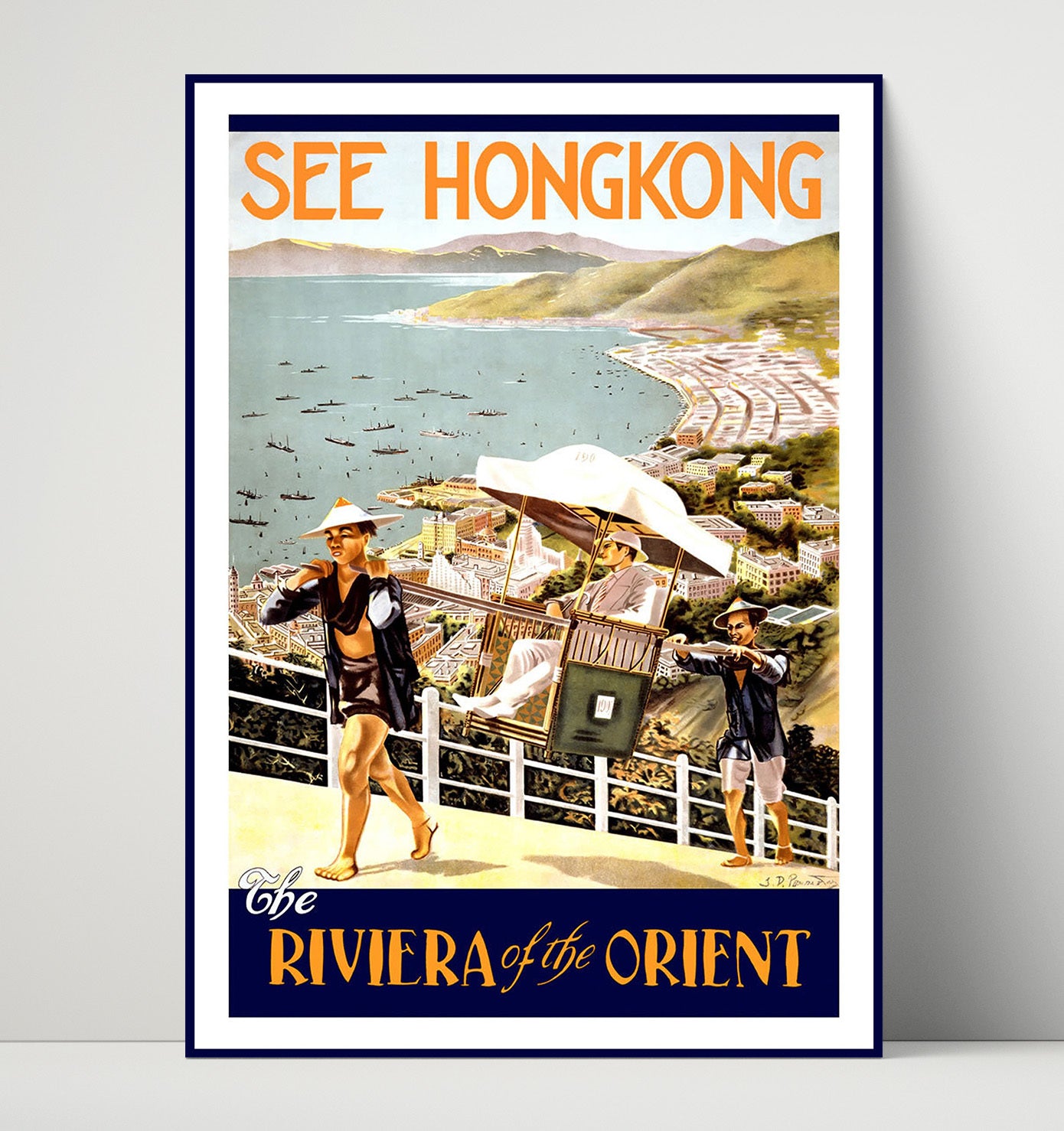 Hong Kong Poster Vintage Travel Print 16x20 Unframed Print travel wall art print