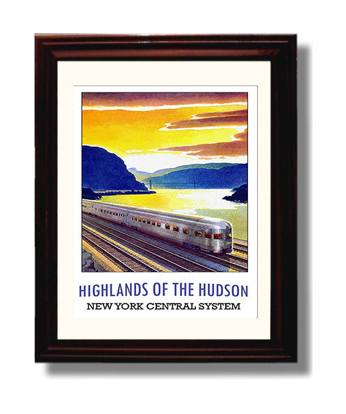 Hudson Highlands travel poster wall art 8x10 Canvas