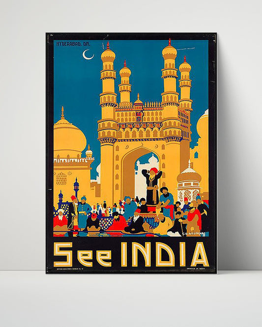 Classic Travel Unframed Poster -  Hyderabad - Charminar See India