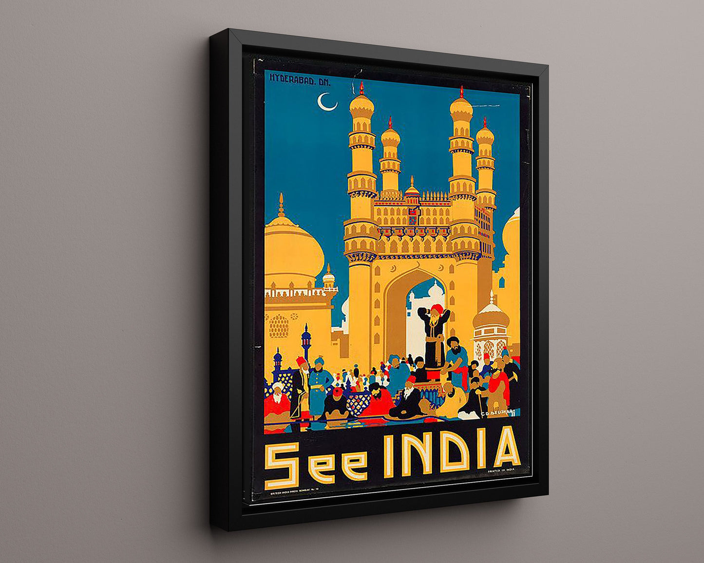 Classic Travel Poster - Hyderabad - Charminar See India