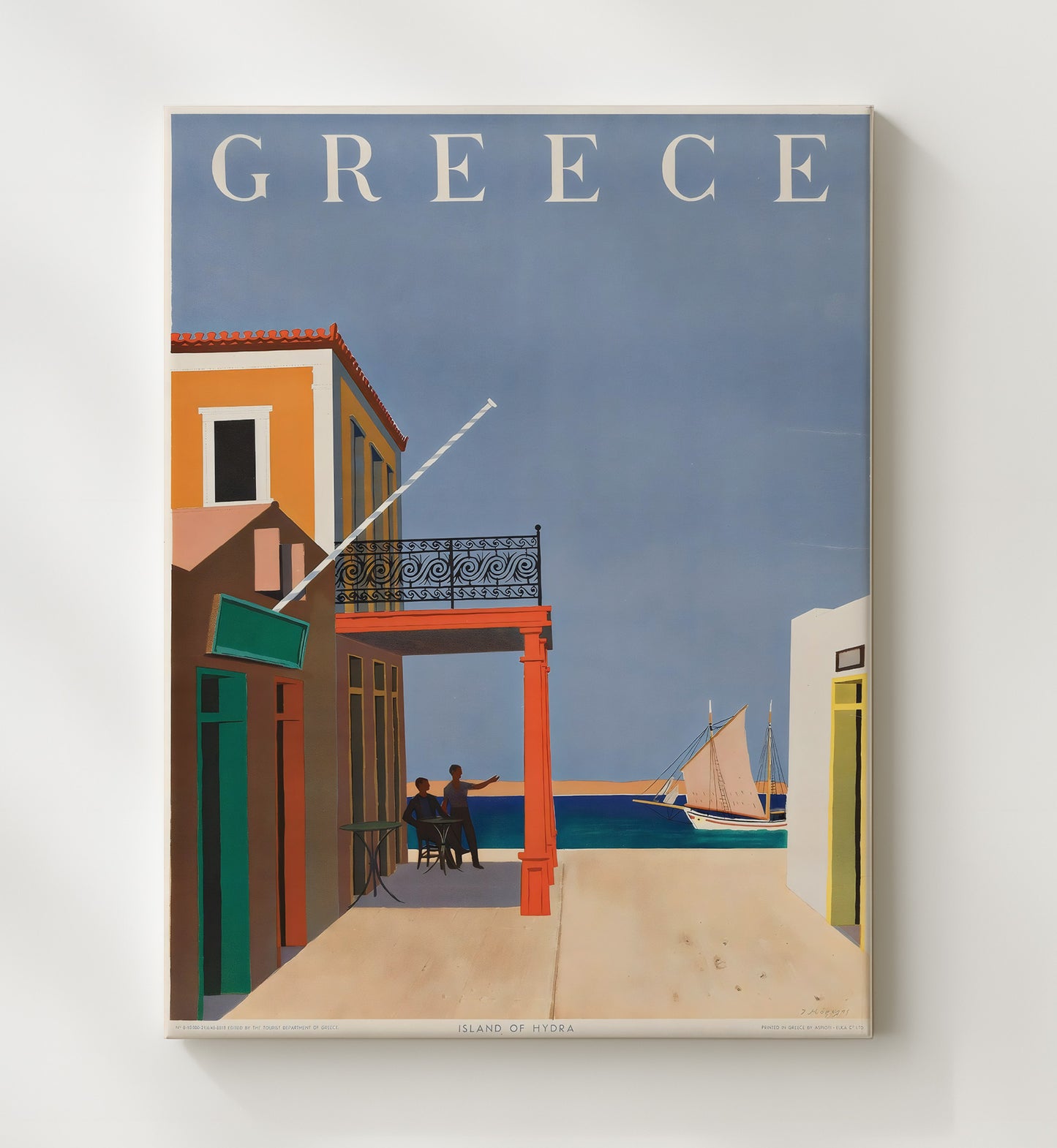 Hydra Greece Island Vintage Travel Print 20x24 Canvas travel wall art print