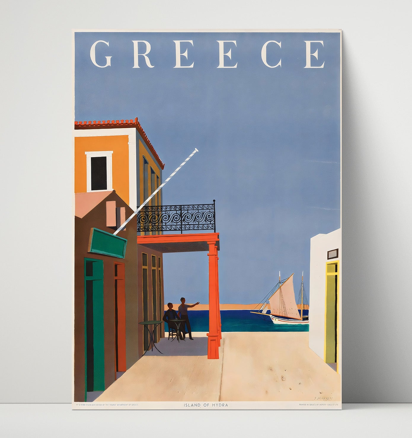 Hydra Greece Island Vintage Travel Print 16x20 Unframed Print travel wall art print