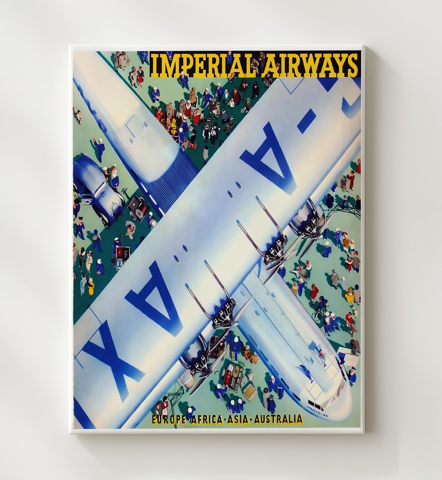 Imperial Airways Europe Africa Asia Australia Vintage Travel Print 20x24 Canvas travel wall art print