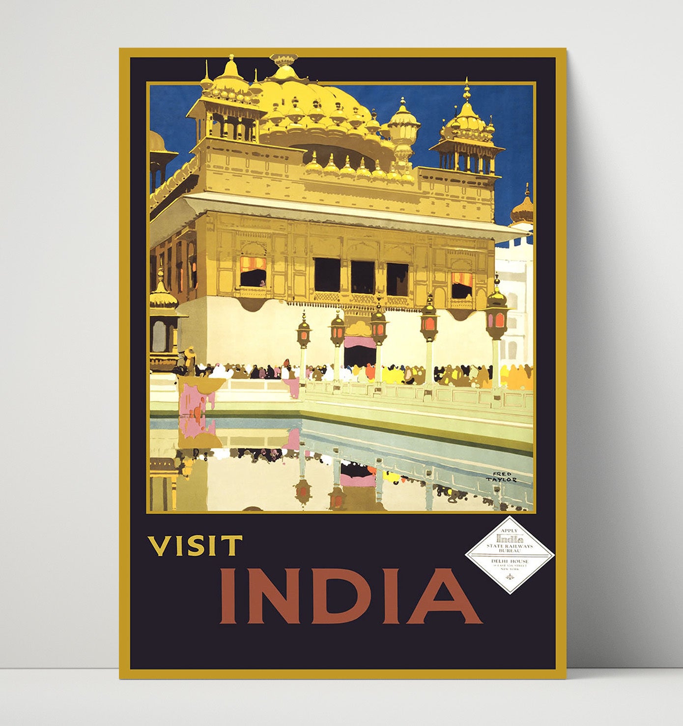 India Delhi House Vintage Travel Print 16x20 Unframed Print travel wall art print
