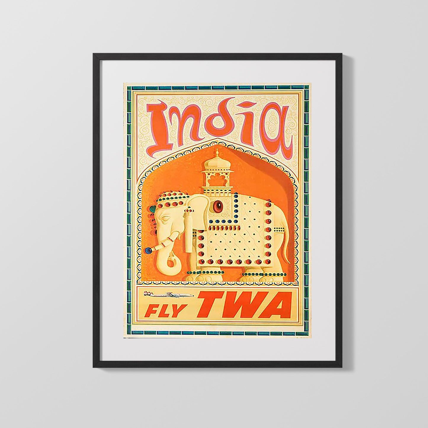 Classic Travel Poster - India - Fly TWA