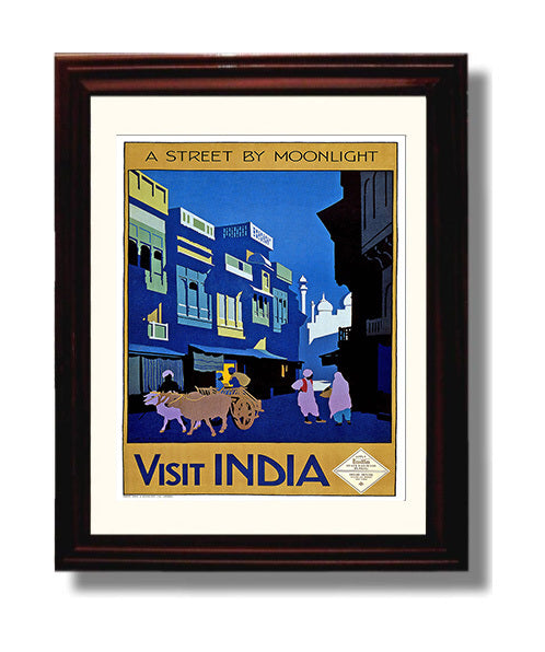 India Moonlight travel poster wall art 8x10 Canvas