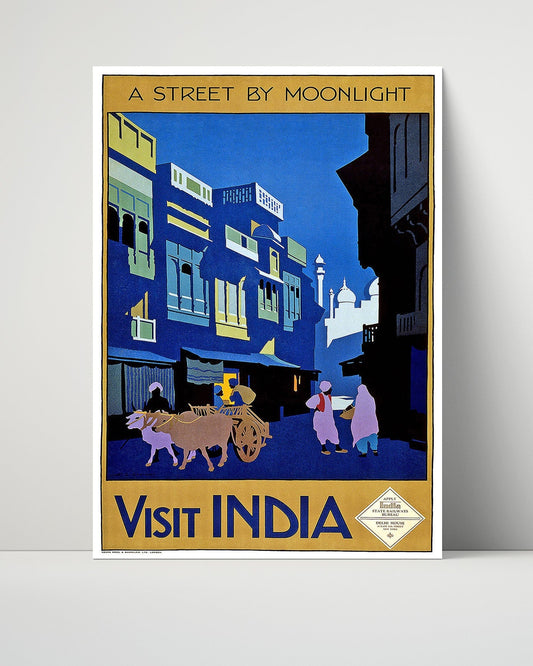 Classic Travel Unframed Poster -  India - Moonlight