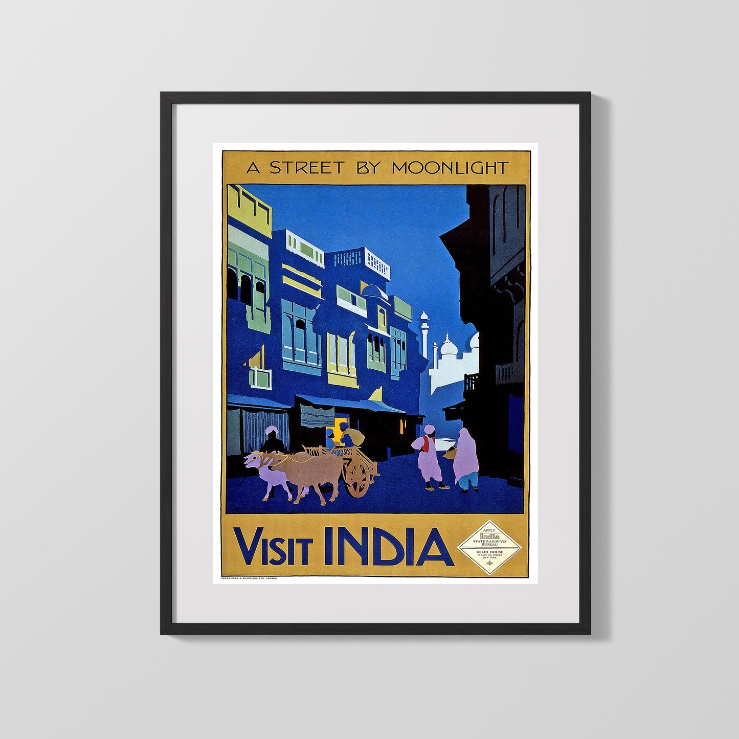 Classic Travel Poster - India - Moonlight