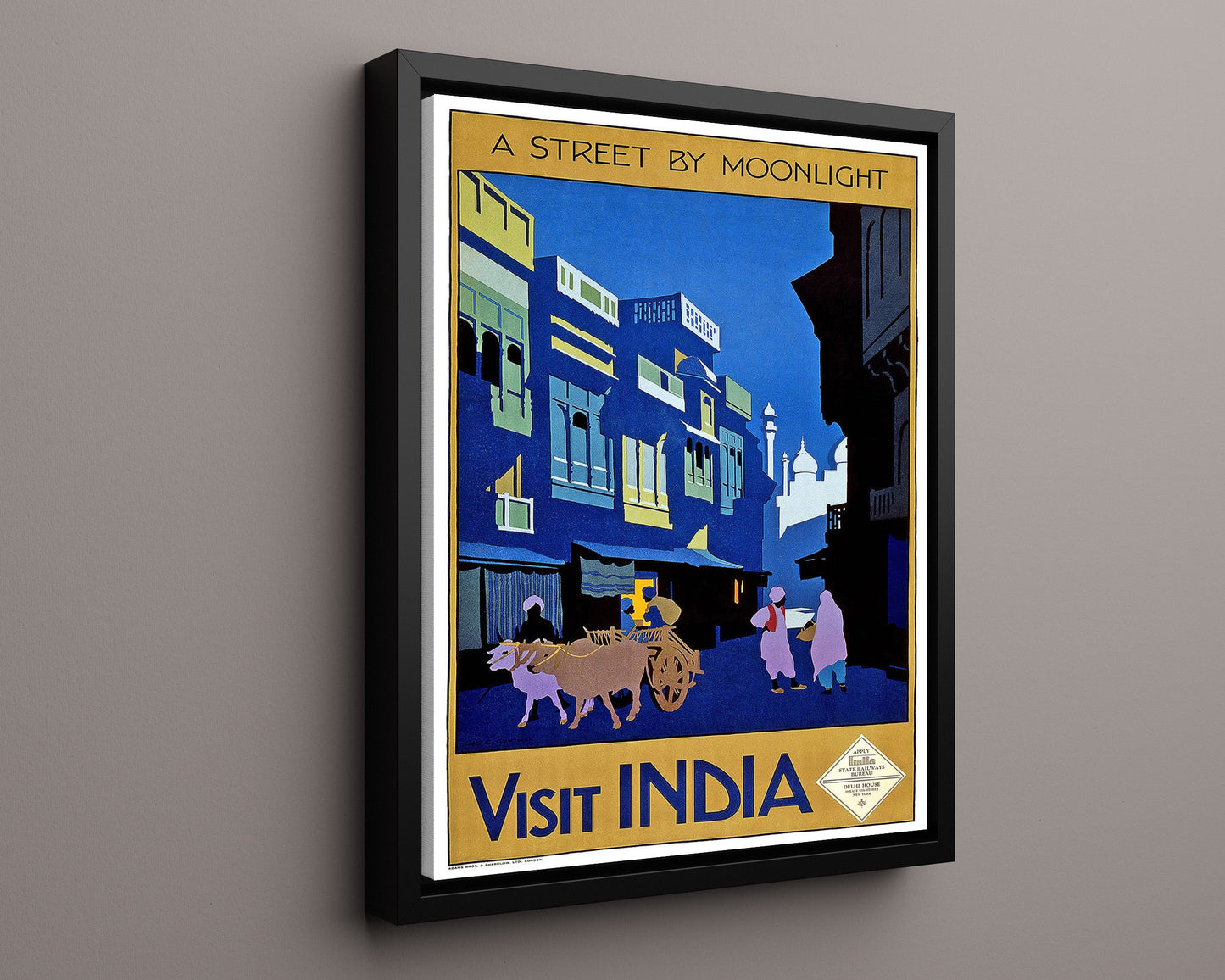 Classic Travel Poster - India - Moonlight