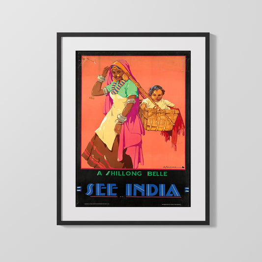 Classic Travel Poster - India - Shillong Belle