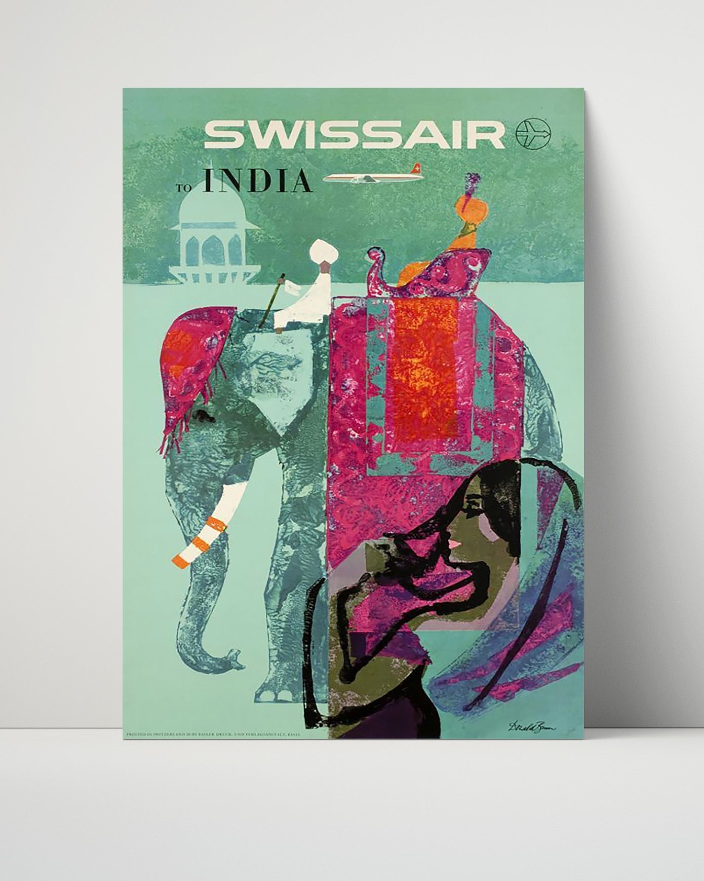 Classic Travel Unframed Poster -  India - Swissair Elephant