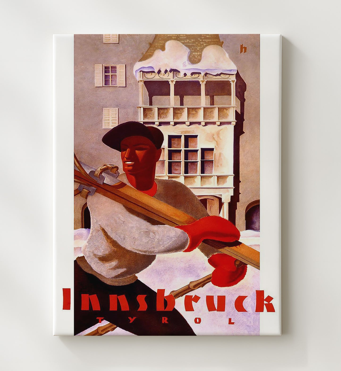 Innsbruck Tyrol Vintage Travel Print 20x24 Canvas travel wall art print