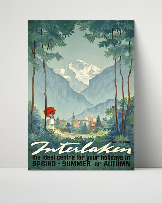 Classic Travel Unframed Poster -  Interlaken - Jungfrau Region