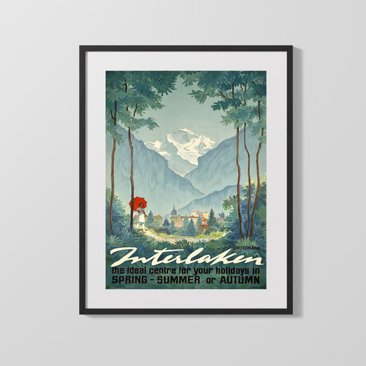 Classic Travel Poster - Interlaken - Jungfrau Region