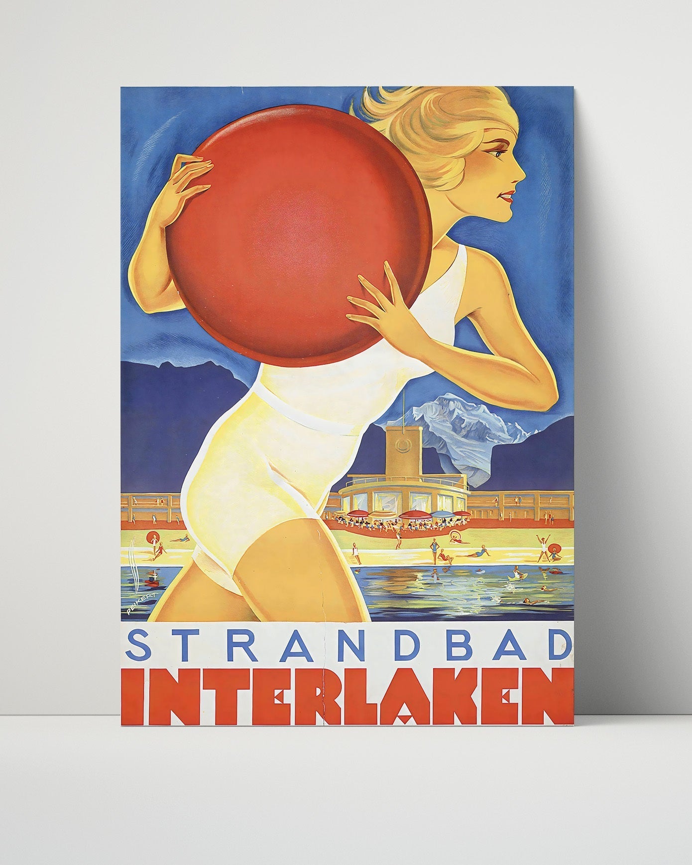 Classic Travel Unframed Poster -  Interlaken - Strandbad