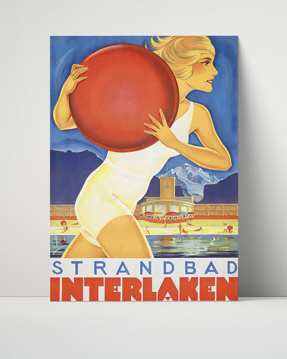Classic Travel Unframed Poster -  Interlaken - Strandbad