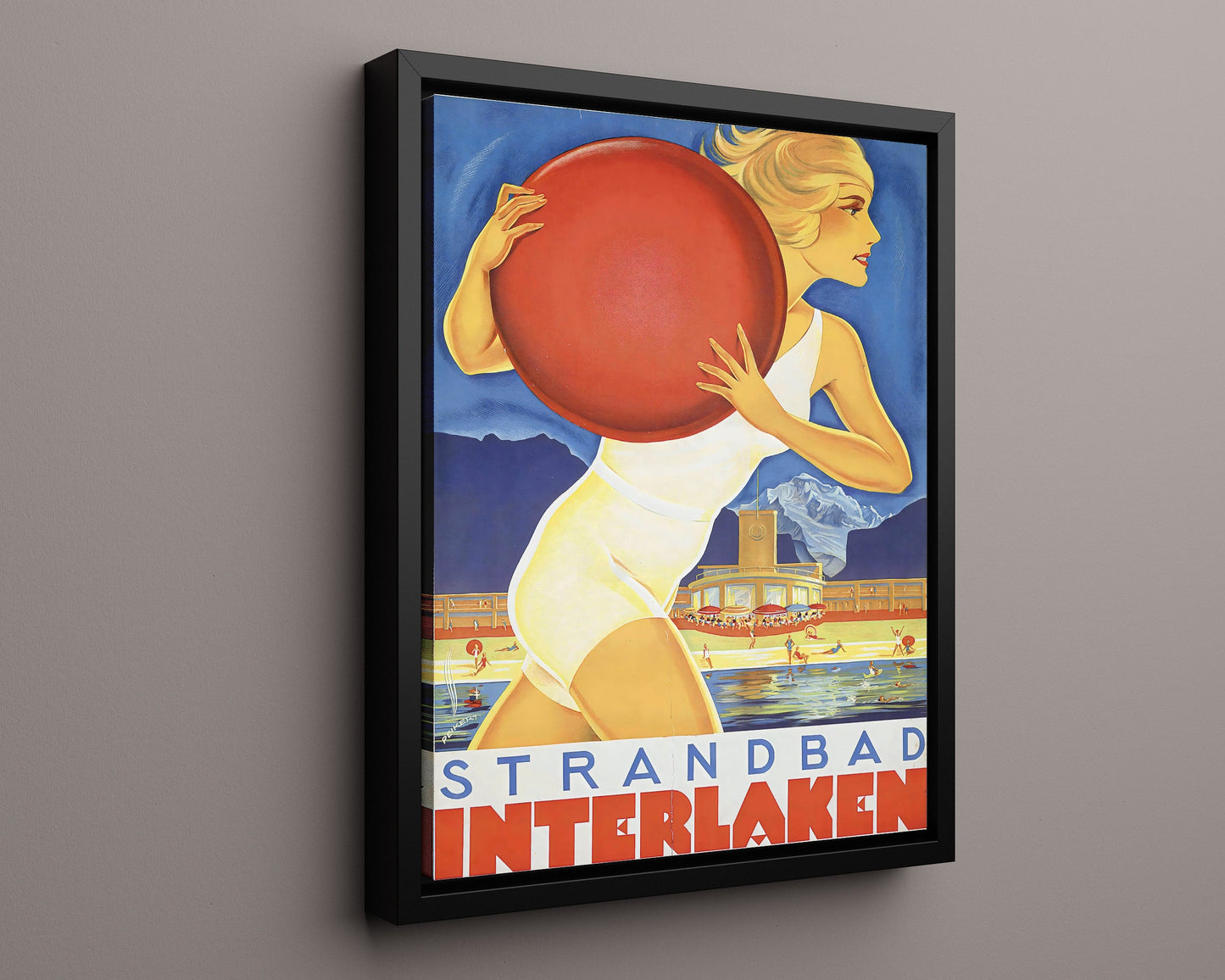 Classic Travel Poster - Interlaken - Strandbad