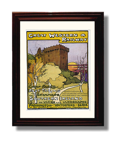 Ireland Blarney Castle travel poster wall art 8x10 Canvas