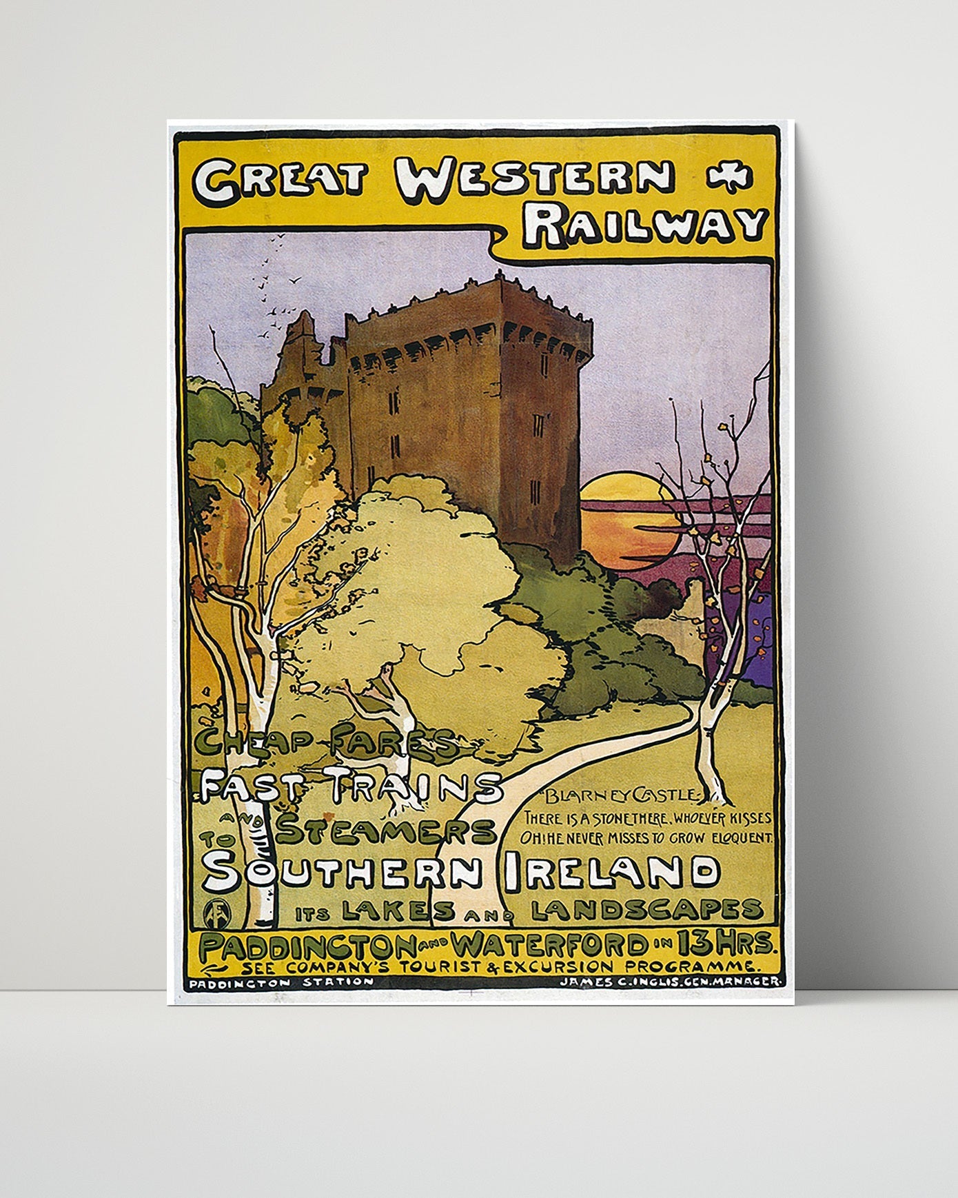 Classic Travel Unframed Poster -  Ireland - Blarney Castle