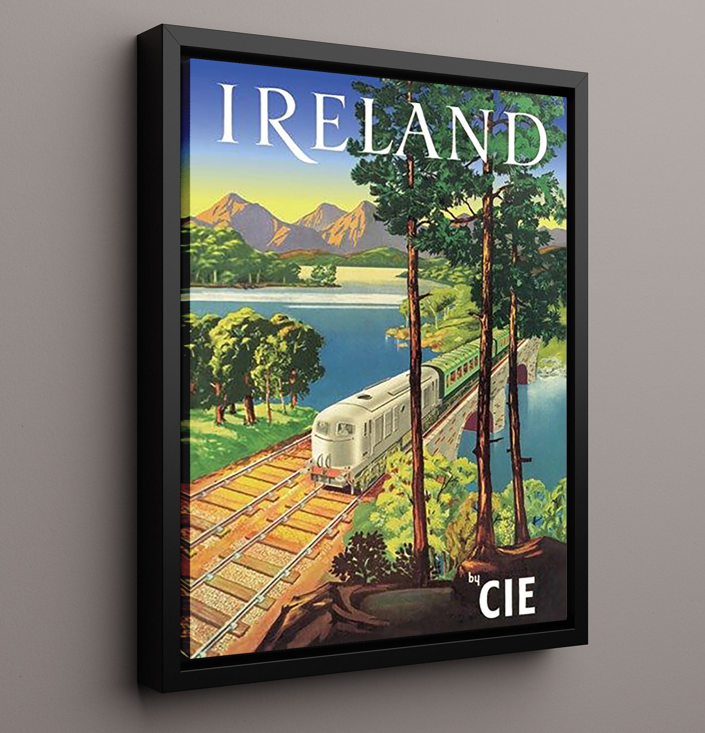 Ireland CIE Railway Vintage Travel Print 16x20 Framed Canvas travel wall art print